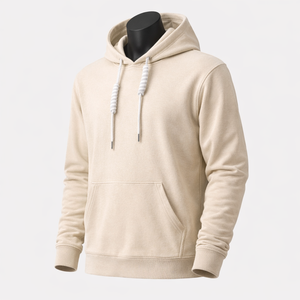Sudadera con Capucha Personalizada en Color Crema |   Sudadera con Capucha de Felpa Gruesa |   Sudadera con Capucha Unisex de Estilo Urbano OEM ODM - Product Image 3