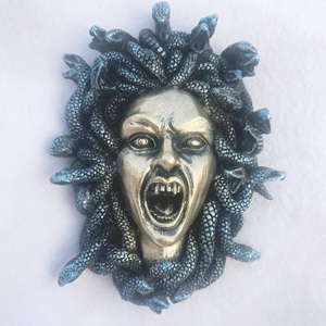 Nuovo Design Scultura Testa di Medusa Statua Medusa Blu Navy Decorazione per Arredamento Statua da Parete Grecia - Product Image 5