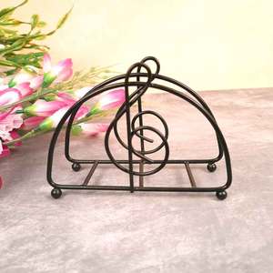 Servilletero de metal negro de calidad superior para servicio de mesa de restaurante diseño personalizado para exportación mundial desde India - Product Image 1