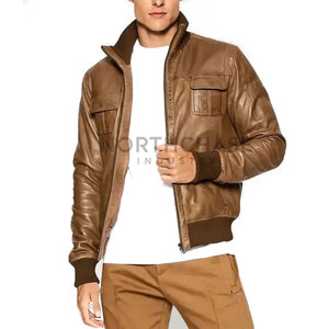Custom Design <b>Cow</b> Skin Leather Jacket for Men Solid Color Front Logo Custom Colors Breathable & Eco-Friendly Streetwear - Product Image 3