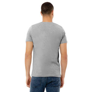 เสื้อยืดแขนสั้นสำหรับทั้งชายและหญิงสีเทา CVC 52% airlume combed Ring spun ฝ้าย48% โพลี32แบบ4.2ออนซ์สไตล์เป็นทางการ - Product Image 3