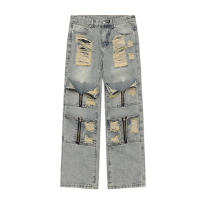 2026 High Street Multi-Pocket Retro pierna ancha transpirable Denim Jeans para mujeres y hombres ajuste suelto cintura media Spandex/algodón - Product Image 5