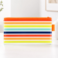 Pochette de maquillage personnalisée en PVC givré, étanche, avec fermeture éclair, pour filles, OEM ODM