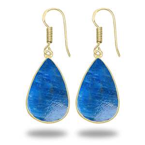 ต่างหูห้อยทรงหยดน้ำ ประดับพลอยแท้ แอพพลิเค หินประจำเดือนธันวาคม เครื่องประดับทำมือ ชุบเงินบนทองเหลือง - Product Image 5