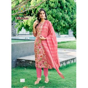 Premium Collection Rayon Procian Print with Foil <b>Top</b> Pant Jacquard Dupatta Accessories for <b>Indian</b> Pakistani Style Kurtis - Product Image 1