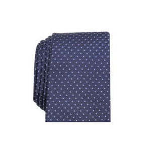Alfani Men's Navy Slim Geometric Print <b>Tie</b> Microfiber Ascot Formal Fashion with Custom Logo Size Regular Gift Boxed - Product Image 2