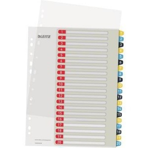 Leitz Cosy Extra Wide DIN <b>A4</b> Register Multicoloured Polypropylene File <b>Folder</b> Accessory-1-20 Numbers - Product Image 1