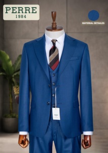 Luxury Men's Double Breasted Viscose Polyester <b>Suit</b> Beige Mandarin Collar <b>Button</b> Fly Anti-Wrinkle Plus Size - Product Image 2