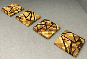 Posavasos de mosaico de resina de madera de 4 piezas de estilo de arte moderno, artesanía de resina con temática de hadas y naturaleza, decoración para el hogar y la Oficina - Product Image 5