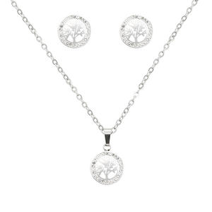 Ensemble collier et boucles d'oreilles vintage de luxe, plaqué or 18 carats, acier inoxydable, imitation perle, bijoux pour femmes, pour les fêtes, cadeaux - Product Image 1