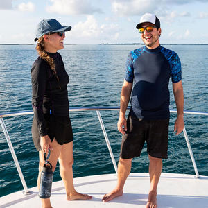 Camiseta de Protección Solar Sublimada de Poliéster y Elastano para Adultos, Manga Corta, Cuello Redondo, Antibacteriana, de Secado Rápido, para Surf, para Hombre - Product Image 5