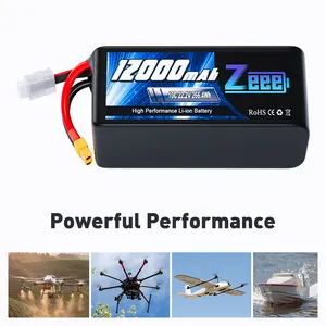 Bateria para drone ZEEE FPV 6S3P 12000mAh 22.2V 10C XT60 Li-ion de íon de lítio 21700 células RC Bateria para Carros RC Barco Drone