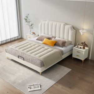 Nhà Máy Giá Ý Hiện Đại Đồ Nội Thất Sang Trọng Nữ Hoàng Kích Thước Khung Giường Đôi Vua Giường Cho Căn Hộ Phòng Ngủ - Product Image 2