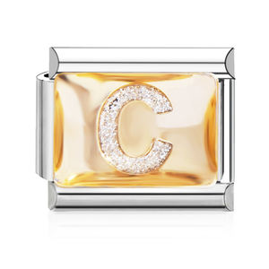 Pulsera de Acero Inoxidable con Iniciales y Diamantes, Estilo <span class=keywords><strong>Italiano</strong></span>, Letras con Dijes, Eslabones para Hacer tus Propias Pulseras - Product Image 4