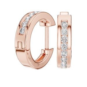 0.144 CT Lab-Grown VVS-VS EF Diamond Hoop <b>Earrings</b> 18KT, 14KT, 10KT Gold & 925 Silver <b>Moissanite</b>, Rose, Yellow, White Gold - Product Image 6