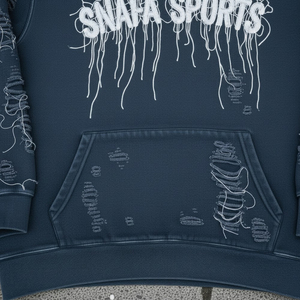 Sweat à capuche en coton lourd de qualité supérieure, broderie personnalisée, effet délavé, broderie délavée, pour hommes - Product Image 5