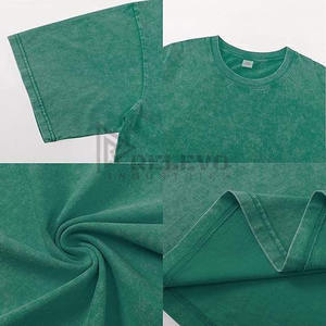 Camiseta Verde de Alta Calidad, Lavada con Ácido, Color Verde, 100% Algodón, Tejido de Punto, Camiseta Lavada con Ácido al por Mayor - Product Image 5