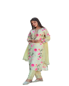 2024 <b>Teal</b> Blue Long Kurti with Lace Pleated <b>Top</b> Indian Bridesmaids Dress for Parties Summer Dress with Pockets Trending in India - Product Image 1