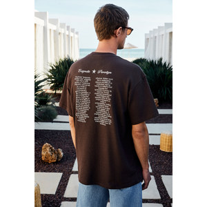 Camiseta de Manga Corta para Hombre GRIMELANGE BENZO, con Estampado Delantero y Trasero, 100% Algodón Orgánico, Talla Grande - Product Image 1