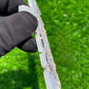 Pendentif Hip Hop personnalisé en argent sterling 925 plaqué or, entièrement serti de diamants Moissanite certifiés GRA, pour anniversaire - Product Image 2