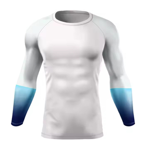 Ropa de artes marciales de boxeo de Color sólido teñida lisa de manga larga transpirable de alta calidad para hombre - Product Image 1