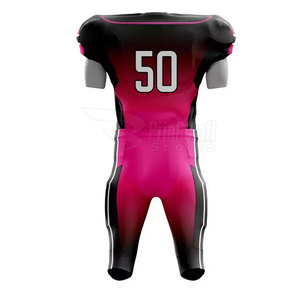 Nueva Llegada PRINT CRAFT SPORTS Uniforme de Fútbol Americano Unisex 100% Poliéster Transpirable de Manga Corta en Oferta con Contraste de Color - Product Image 2