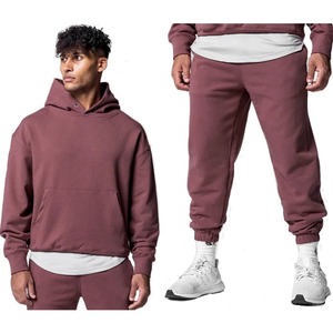 Sudadera con capucha de pareja sólida, conjunto de 2 piezas, pantalones de chándal holgados informales, traje para correr, sudadera de otoño, pantalones masculinos, trajes - Product Image 1