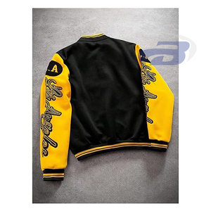 แจ็คเก็ตวาร์ซิตี้อนิเมะแบบยูนิเซ็กซ์สำหรับผู้ชาย แจ็คเก็ตเบสบอลลายตัวอักษร แจ็คเก็ตอนิเมะผ้าผสมขนสัตว์ แขนเสื้อแบบกำหนดเอง ปักลาย 3 มิติ สไตล์สตรีทแวร์ - Product Image 2