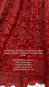 Art formidable Dori Zircon Combine Designer Partywear Parfait Longueur au sol A-Line Silhouette Cathédrale/Royal Train Heavy Net - Product Image 2