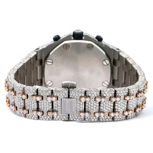 Montre automatique en acier inoxydable Moissanite de luxe pour hommes du fabricant direct Cadran analogique Affichage de la date Fenêtre Résistant à l'eau - Product Image 3