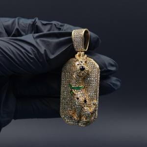 Colgante de Perro Chapado en Oro con Diseño Animal, Moissanita, Hip Hop, Plata de Ley 925, Joyería Fina Iced, Fiesta, Unisex - Product Image 3