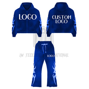 Unisex Winter Flare Sweatpants with Hoodie <b>Jogger</b> Set for Men and <b>Women</b> - Product Image 2
