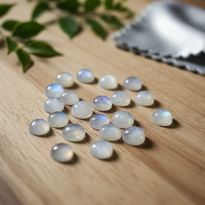 ลูกปัดมูนสโตนสีขาวรูปทรงเหรียญ สำหรับโรงงานผลิตเครื่องประดับ ขายส่งจำนวนมาก สำหรับการส่งออกทางอุตสาหกรรม - Product Image 1