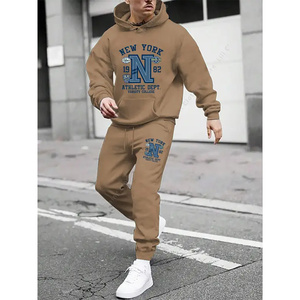 Conjunto Deportivo para Hombre 2025, Sudadera con Capucha y Pantalones con Estampado de Letras Góticas de Nueva York, Conjunto de 2 Piezas, Ropa Deportiva Urbana - Product Image 4