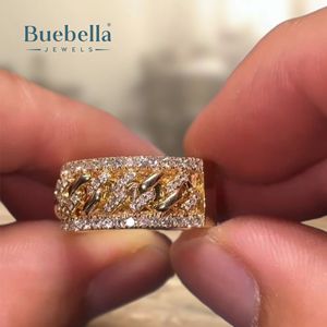 Anillo de Hip Hop de cadena de eslabones cubanos para hombres de Venta caliente 925 plata y oro de 18 quilates VVS Diamante de moissanita de alta calidad - Product Image 1