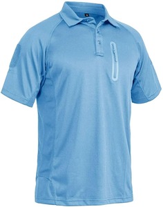 Unisexe décontracté grande taille bleu ciel respirant pour T-Shirt haute qualité col vierge conception anti-boulochage Logo personnalisé chemises pour hommes - Product Image 2