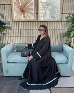 Abaya pour femmes en satin de luxe, manches longues, anti-rides, faite à la main, style Istanbul, petite taille, traditionnelle, musulmane, vente en gros - Product Image 2