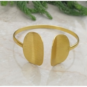 Handmade Classic Gold Plated Brass Cuff Bracelets Geometric Shape Patterned <b>Bangles</b> - Product Image 4