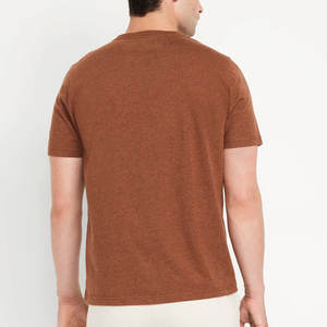 T-shirts en coton à col rond pour hommes, basiques, doux, décontractés, solides, avec étiquette privée, en promotion estivale - Product Image 4