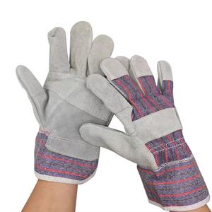 Vente en gros Logo personnalisé 10.5 ''Gants de construction de sécurité en cuir fendu de vache pour hommes Gants de travail en cuir de gréeur - Product Image 5