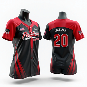 Maillots de baseball et de softball imprimés numériquement de haute qualité, vêtements de sport d'équipe, personnalisables, en maille polyester respirante et à séchage rapide - Product Image 2