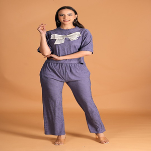 Conjunto combinado de 2 piezas Ropa informal diaria Conjunto único Tejido de rizo Método de tejido Elegante informal - Product Image 1