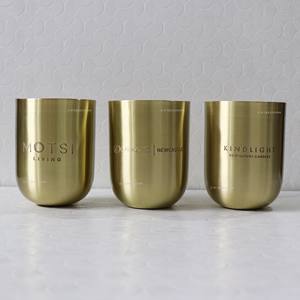 Laiton doré Pot De Bougie En Cuivre avec couvercle Premium Vide Cuivre bougies en Vrac avec Logo personnalisé sur la Cire conteneur votives Navires - Product Image 1