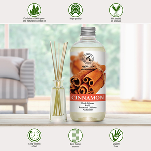 Recharge liquide pour diffuseur d'arômes Aromatika à la cannelle naturelle 500ml, parfum d'ambiance longue durée pour diffuseur à bâtonnets - Product Image 3
