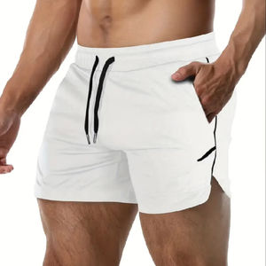 Pantalones cortos de gimnasio de secado rápido para hombre 100% algodón patrón sólido logotipo personalizado para correr Atlético deporte Fitness y trotar en la playa - Product Image 1