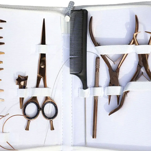 Kit pince d'extension de cheveux professionnelle en acier inoxydable avec pinces crocodiles et ciseaux - Product Image 6