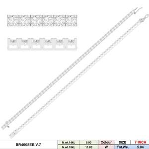 14K <b>White</b> Gold Tennis <b>Bracelet</b> 5.94ct Lab Grown CVD Diamond Brilliant Cut Classic Prong Setting Rhodium Plated Luxury Wedding - Product Image 4