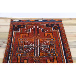Tapis turc de 2,6 x 11,5 pieds, tapis géométrique brun vintage - Product Image 4
