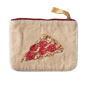 Mini bolso con cremallera y diseño de triángulo de Pizza con bordado de cuentas Premium con detalles hechos a mano y nuevo diseño superior de la India - Product Image 1