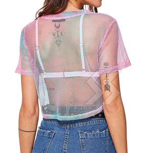 Camisetas cuadradas de malla para mujer de verano de alta calidad, camisetas cuadradas de malla ligera hechas en Pakistán - Product Image 2